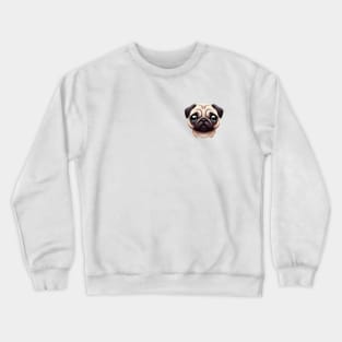 Small Version - Adorable Pug Artwork Crewneck Sweatshirt